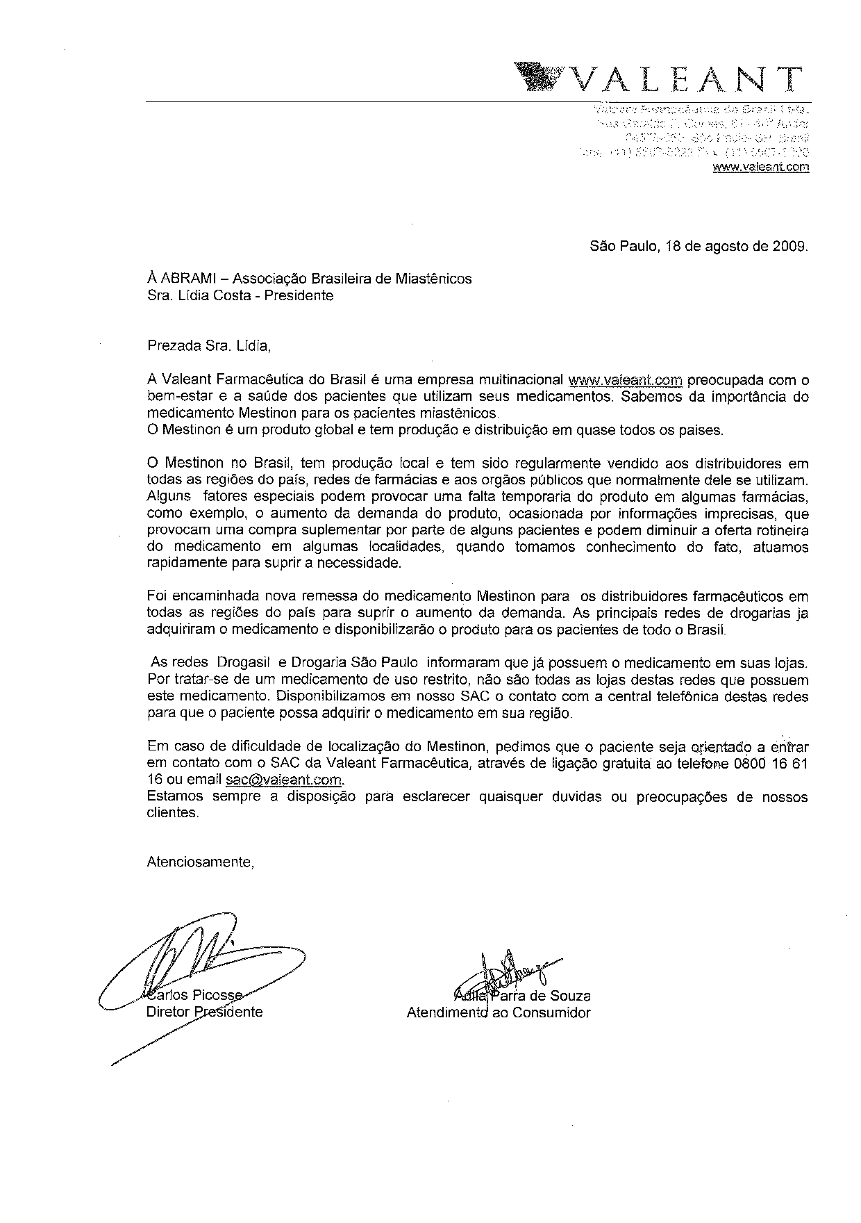 Clique para ampliar a imagem Resposta Mestinon